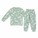 Light Green Pineapple Print Out-Fit