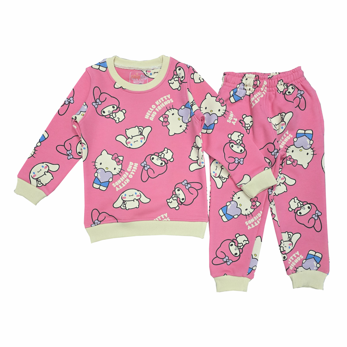 Pink Kitty Printed Out-Fit
